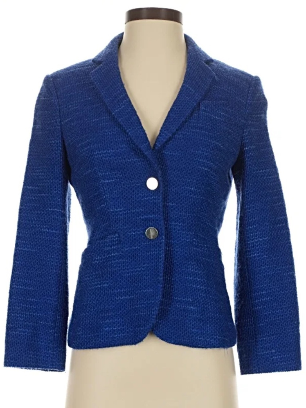 CALVIN KLEIN Gorgeous Woven Electric Royal Blue Blazer Sz 12